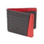 Mikros Ultra Slim Wallet // Black + Red Pebble