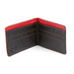 Mikros Ultra Slim Wallet // Black + Red Pebble