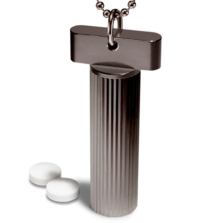 Gunmetal Pill Fob (With Ring)