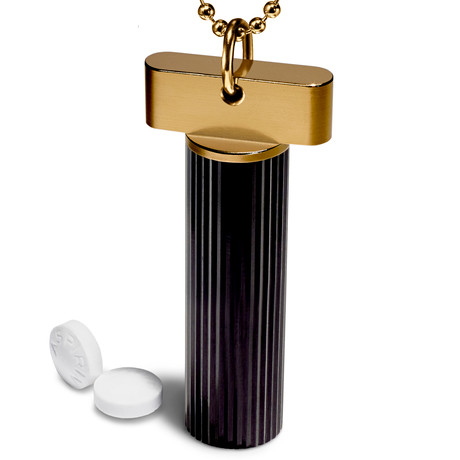 Gold + Black Pill Fob (With Ring)