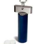 Navy Blue + Stainless Pill Fob (With Ring)