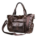 Pollick Distressed Tote // Chocolate