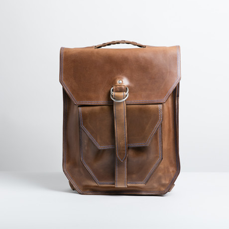 Backpack // English Tan (Blue Thread)