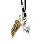 Hamlet Skull + Wing Pendant