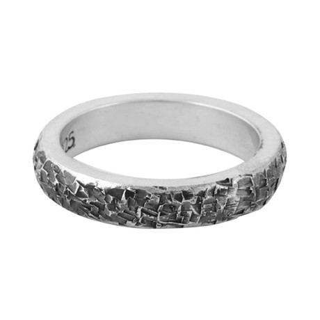 Square Textured Stackable Ring (Size 7)