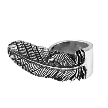 Raven Feather Ring (Size 5)