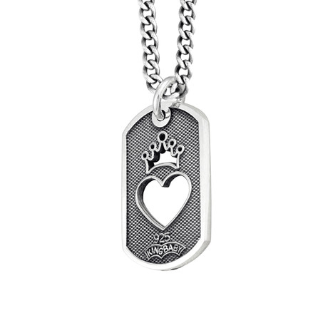 Cut Out Heart Dog Tag Pendant