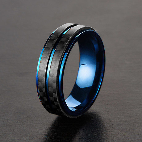 Double Striped Ring // Blue IP (Size 8)