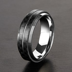 Dual Stripe Beveled Ring (Size 8)