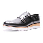 Stacked Sole Double Monkstrap // Black (Euro: 42)