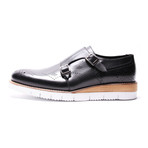 Stacked Sole Double Monkstrap // Black (Euro: 42)