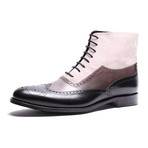 Medallion Triple Layer Boot // Black + Grey (Euro: 45)