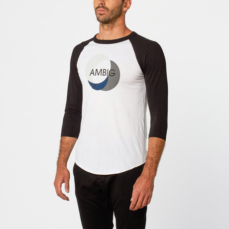 Eclipse Logo Raglan // White, Black (S)