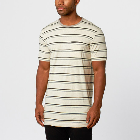 Desert Stripe Pocket Crew Tee // Tan (S)