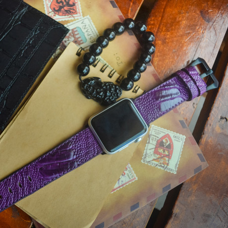 Ostrich Leg Strap (Purple)