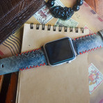 Handmade Genuine Toad Strap // Tribal Stitching (Red)