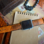 Handmade Genuine Toad Strap // Tribal Stitching (Red)