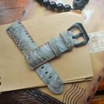Handmade Genuine Toad Strap // Tribal Stitching (Red)