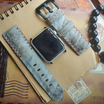 Handmade Genuine Toad Strap // Tribal Stitching (Red)