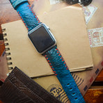 Handmade Genuine Toad Strap // Tribal Stitching (Red)