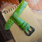 Handmade Genuine Toad Strap // Tribal Stitching (Red)