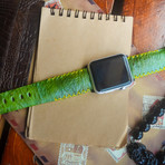 Handmade Genuine Toad Strap // Tribal Stitching (Red)