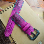 Handmade Genuine Toad Strap // Tribal Stitching (Red)