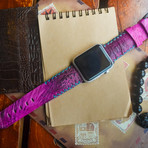 Handmade Genuine Toad Strap // Tribal Stitching (Red)