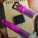 Handmade Genuine Toad Strap // Tribal Stitching (Red)