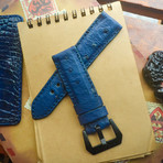 Handmade Genuine Ostrich Strap (Blue)