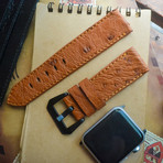 Handmade Genuine Ostrich Strap (Blue)