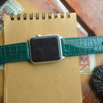 Handmade Genuine Crocodile Belly Bund Strap (Green)