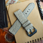 Crocodile Belly Strap (Light Grey)