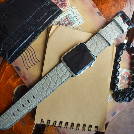 Crocodile Belly Strap (Light Grey)