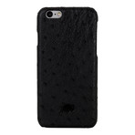 Ostrich Leather Snap-On Case // Black (iPhone 6/6s)
