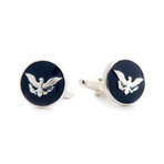 American Eagle Cufflinks // Blue + Silver