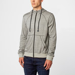 Hooded Zip Front Cardigan // Grey (L)