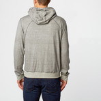 Hooded Zip Front Cardigan // Grey (L)