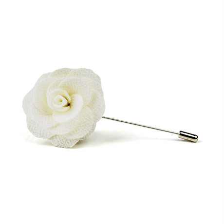 Gardenia Floral Lapel Pin // White
