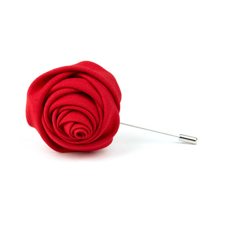 Rose Lapel Pin // Vibrant Red