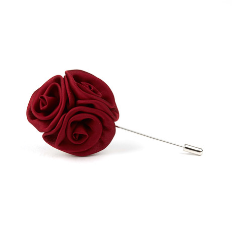 Rose Triplet Lapel Pin // Burgundy