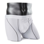 Pro-Wick Boxer Brief // White + Grey (M)