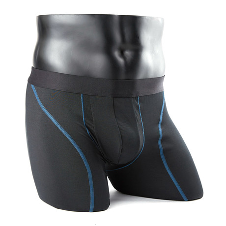 Pro-Wick Boxer Brief // Black + Blue (S)