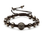 Jackpot Macrame Bracelet // Silver + Black