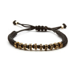 Stoppers Macrame Bracelet // Yellow Gold + Black