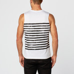 Piandre // Jason Stripe Tank // White (XL)