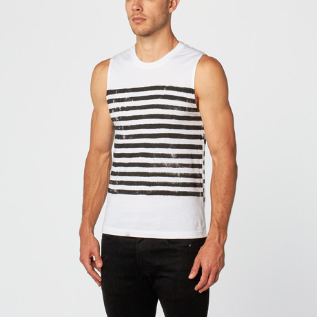 Piandre // Jason Stripe Tank // White (XL)