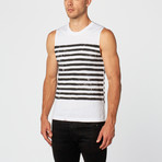Piandre // Jason Stripe Tank // White (XL)