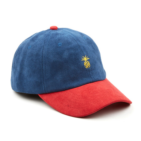 Pineapple Suede Dad Hat // Navy + Red