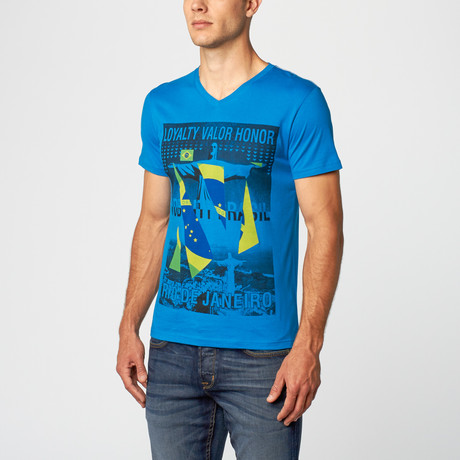 Rio De Janeiro V-Neck T-Shirt // Royal Blue (S)